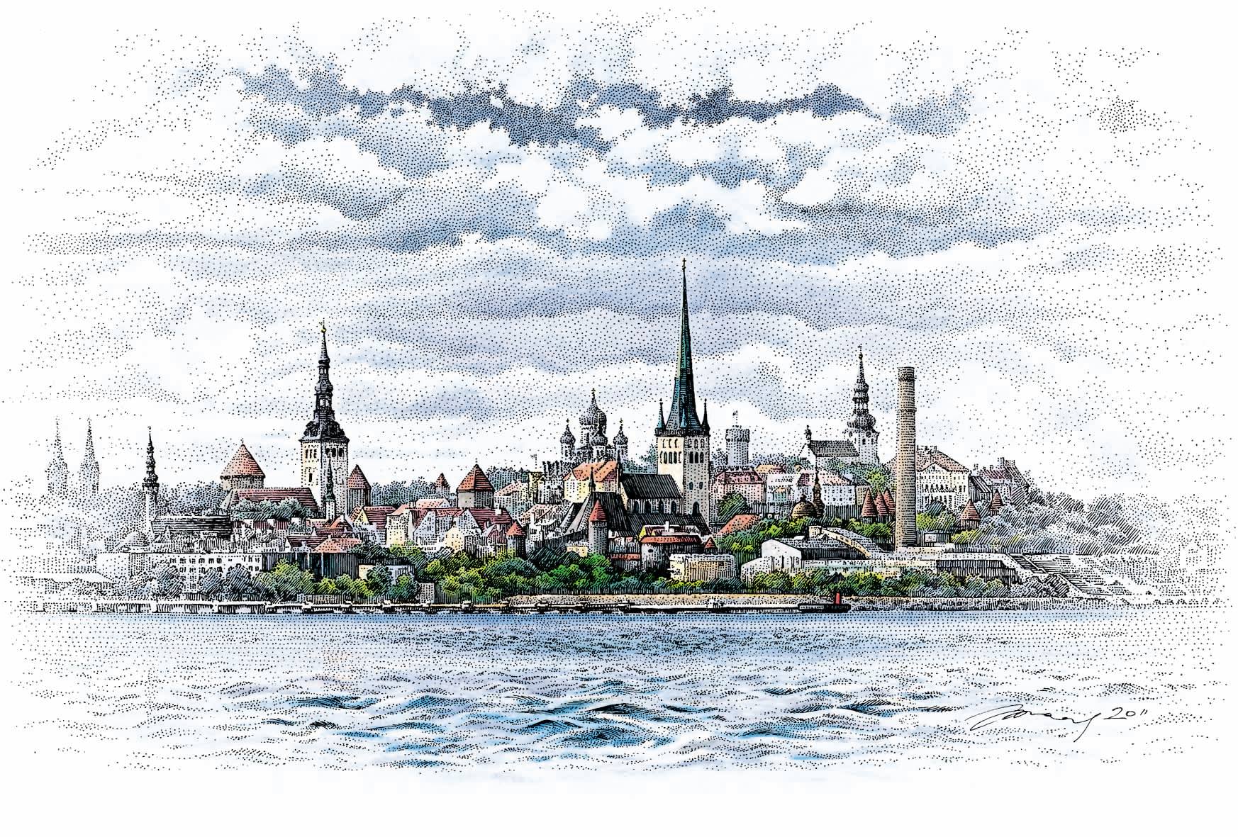 Основание города риги. Таллин Рига Ревель. Таллин 19 век. Таллин художник Майсар. Старый Таллин, Таллин, Эстония.